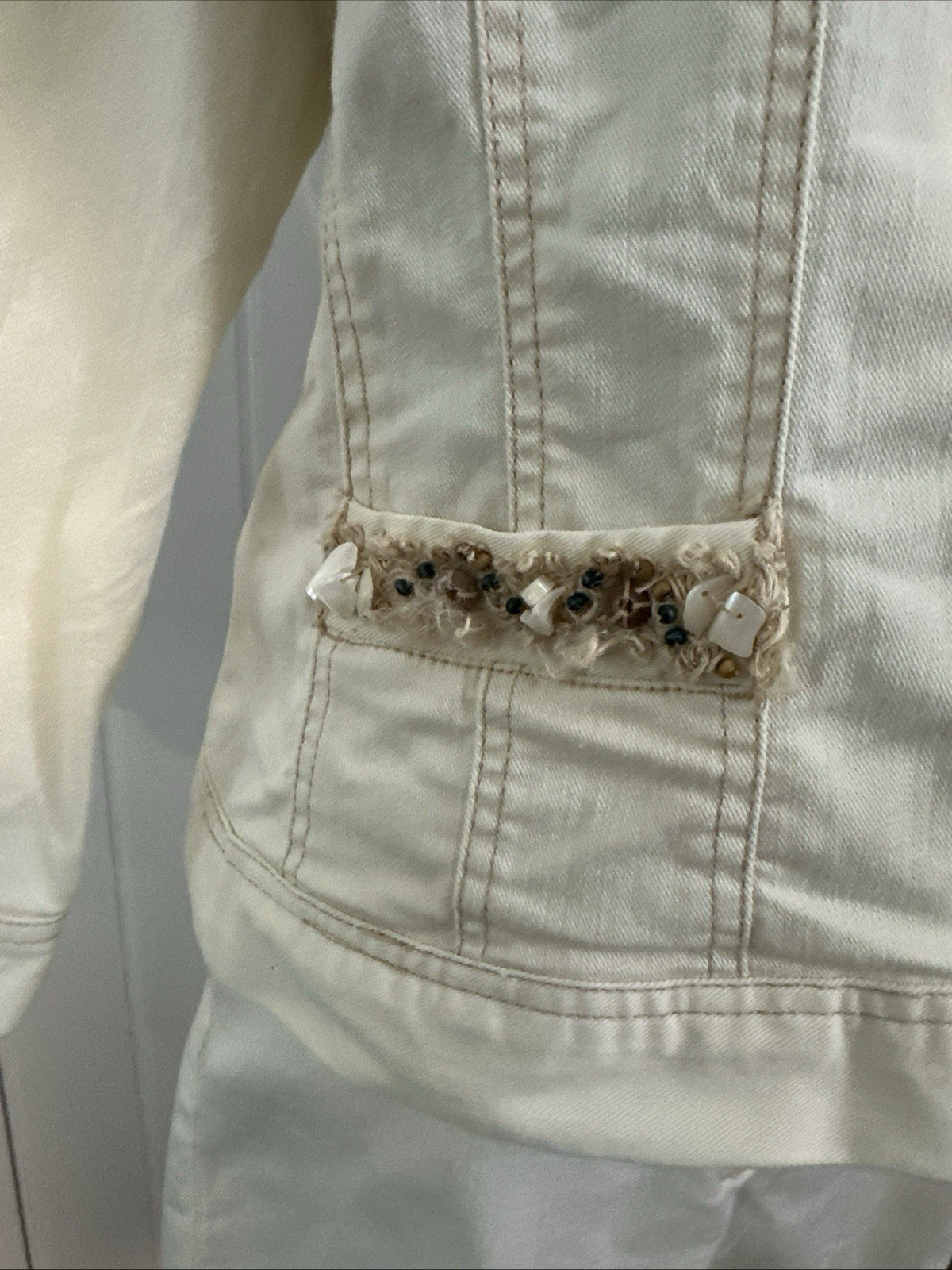 Ruby RD Two Piece Denim Set Cream Colored - image 6