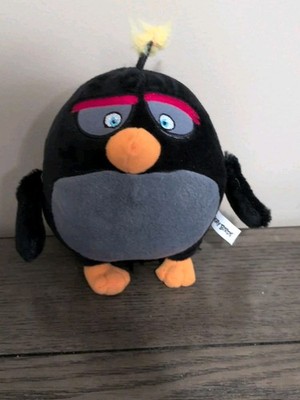 Angry Birds Black Bomb 8'' Plush Glasses Yellow Feet Commonwealth Rovio Stuffed