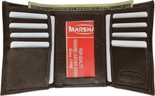 Marshal Genuine Lambskin Soft Leather ID and Credit Card Trifold Wallet