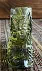 Vintage FENTON Green Art Glass Slipper Shoe Cat Head Hobnail Pattern — photo 5