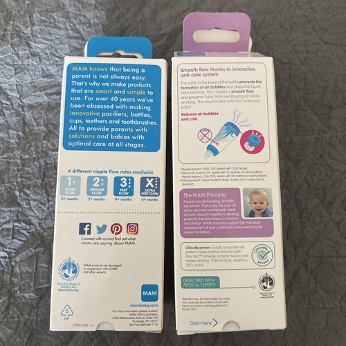 Mam Easy Start Anti Colic Bottle 2+ Months BPA Free Medium Flow NEE NIB Animals - Picture 3 of 6
