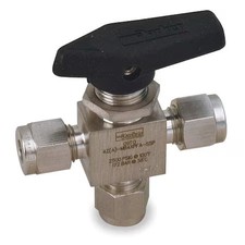 Parker 4A-Mb4xpfa-Ssp 1/4" Compr Stainless Steel Mini Ball Valve 3-Way