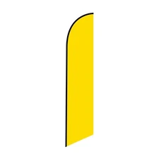 Solid Yellow Feather Banner Swooper Flag Sign, Replacement Flag Only