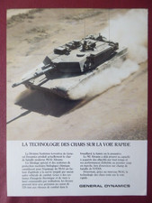 7/1987 PUB GENERAL DYNAMICS CHAR M1A1 ABRAMS MBT TANK PANZER ORIGINAL FRENCH AD