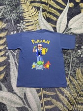 VTG 1999 Youth Large Pok mon Gotta Catch Them All Blue Double Sided TShirt RARE