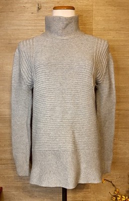 Vince Camuto Winter Sweater Womens S Thick Gray Cotton Knit Long Sleeve
