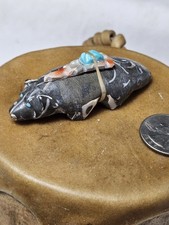 NATIVE AMERICAN - ZUNI Indian badger fetish- DELVIN LEEKYA - ESTATE