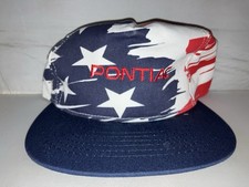 Vtg Pontiac Racing Snapback Hat Cap Rare 90s Nascar Made In USA Gm Gto Firebird