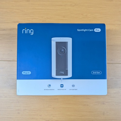 #ad Brand New Ring Spotlight Cam Pro Plug In 2nd Gen White 4k Retinal Vision 2025 $149.00
