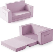 Children's Sofa Chair, 2-in-1 Toddler Seat, Comfort Design for Ages 1-3, Purple