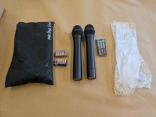 IMG STAGE LINE MICROPHONES X2 wireless Set Up And Remote And Carry Bag