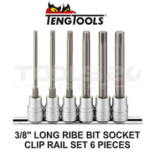 Teng Tools 3/8" Long Ribe Bit Socket Set 6pc 3/8in Drive M3806