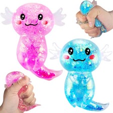 2 Pack Squishy Axolotl Sugar Stress Balls Squeeze Fidget Toys for Girls and Boys