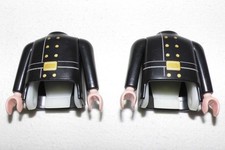 08162, 2x Body, Inner Part and Arms, Black, Prussia, Soldier