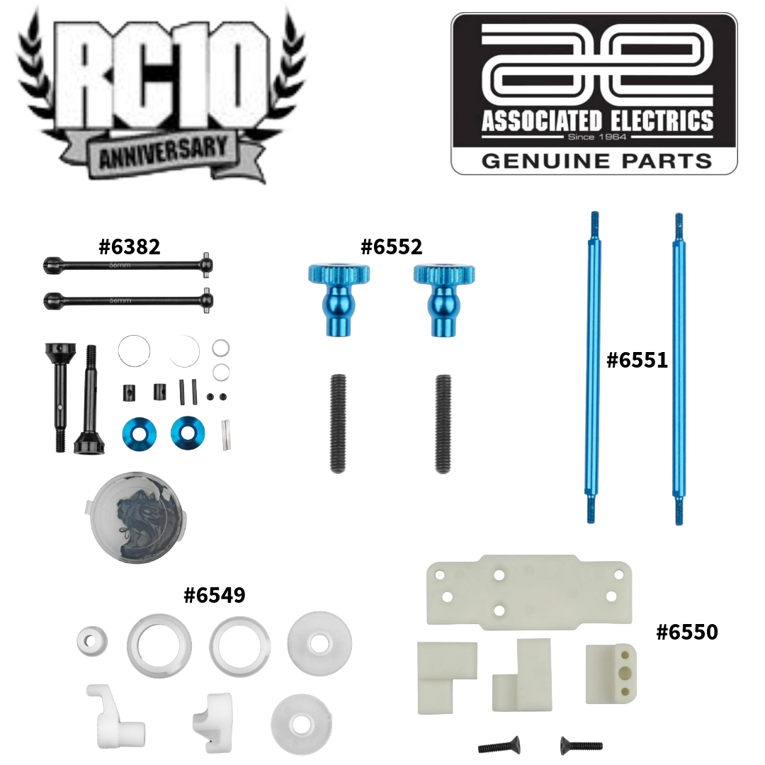 TEAM ASSOCIATED RC10 4WD TEAM CAR UPGRADE PARTS 6382, 6549, 6550