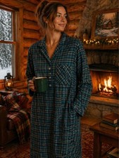 Vintage Amanda Stewart Flannel Nightgown S Sears Cottagecore Country Grannycore