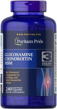 Puritans Pride Double Strength Glucosamine Chondroitin MSM Joint Soother-240Caps