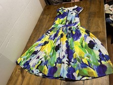 Kate Spade Carissa Dress Floral Fit and Flare Pockets Side Zip Stretch Collar 6