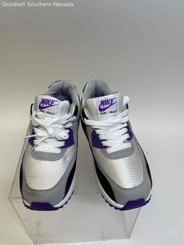 Nike Women's White and Purple Casual Sneakers - Size 8
