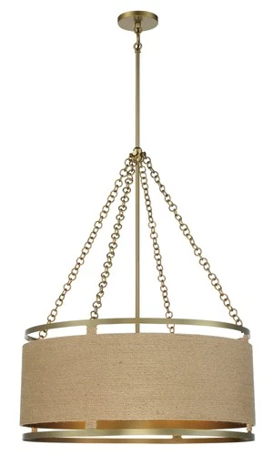 Minka Lavery 3866 Windward Passage 6 Light 27"W Pendant - Soft Brass / Coal - Picture 9 of 12