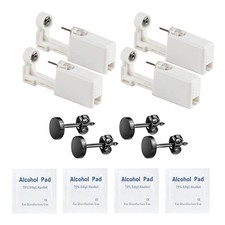 Self Ear Piercing Kits   4 Pack Self Ear Piercing Gun With Hip Hop Black Earri