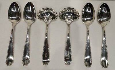 純銀　鍍金　Tiffany スプーンMarquise Marquise by Tiffany& Co. Sterling Silver Service for 12, 66 pcs w