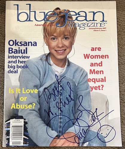 Oksana Baiul HAND SIGNED AUTOGRAPH 1997 Blue Jean Magazine OLYMPIC Skating - Picture 1 of 1