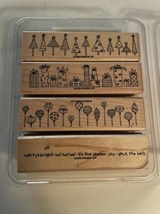 Stampin up stamp set “Crazy for Christmas” Vintage 2003 Stamp Set  4 Stamps!