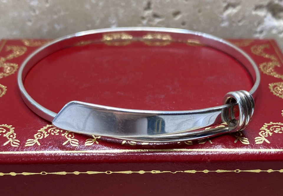 🛑 Ed Levin Sterling Silver Modernist Modern 925 Bali Artisan Cuff Bracelet 7” - Image 2 of 4