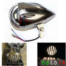 Faro de parrilla con aletas de bala de motocicleta de 4,5" blanco lámpara de haz HI/LO para Harley