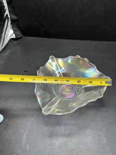 Rare Antique Northwood White Iridescent Drapery Tricornered Candy Trinket Dish - Picture 8 of 10