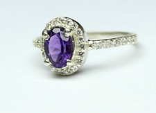 Splendid Genuine Purple Amethyst 925 Silver Ring, Engagement Ring, Promise Ring