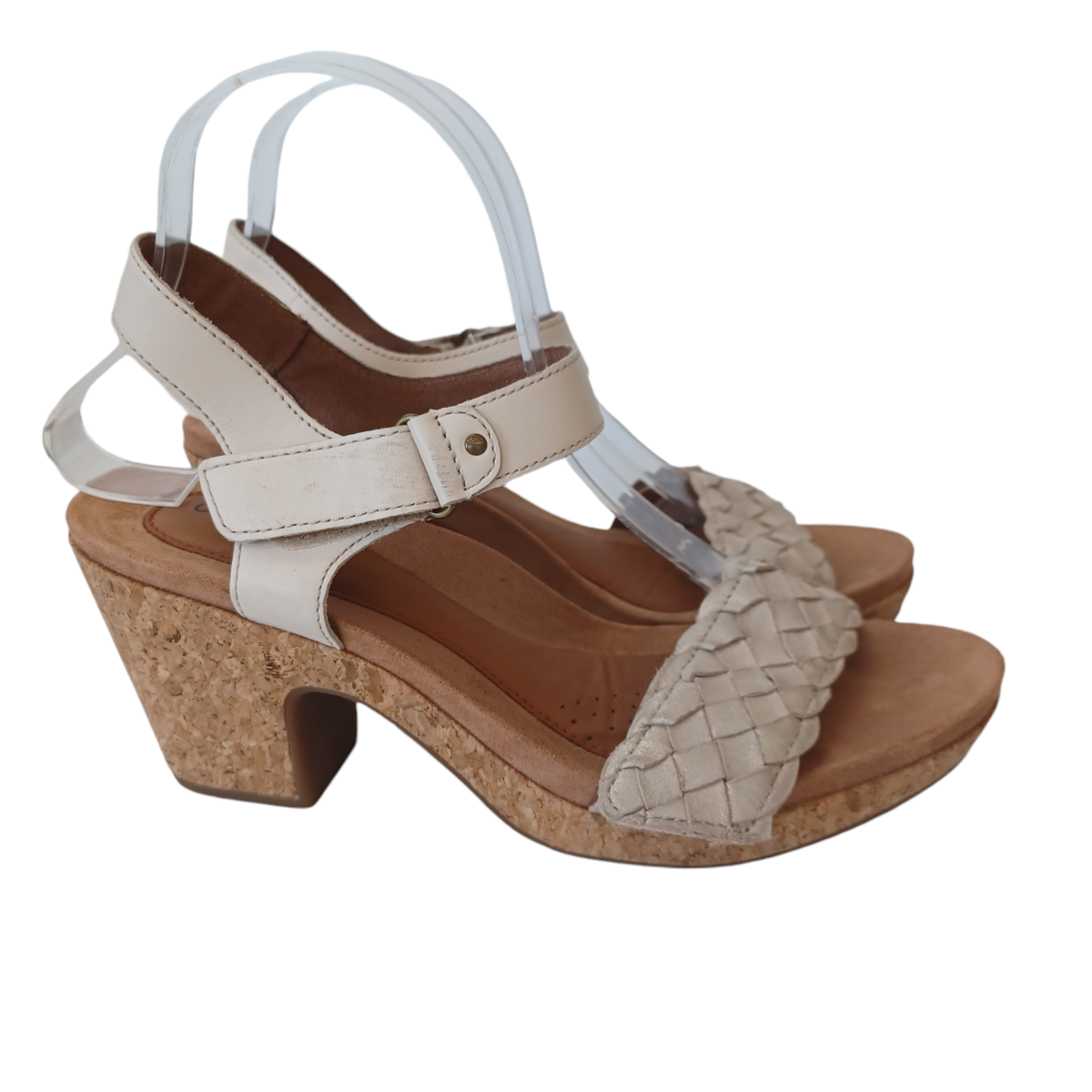 Rockport Cobb Hill Heels Womens US Alleah Woven Leather Cork