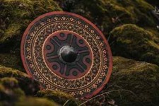 Medieval Round Viking Shield Unique Vintage Design Shield Wooden 24" Viking Gift