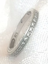 Vintage Sterling Silver Ring  CZ or Diamonique ? Size  7.75  2.3g