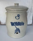 Red Wing Falconer Stoneware Ice Water Cooler Blue Birch Leaf 3 Gallon Mini