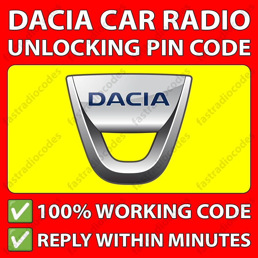 ✅DACIA RADIO UNLOCKING PIN CODE DOKKER DUSTER LODGY LOGAN SANDERO STEPWAY FAST✅ - Image 1 of 4