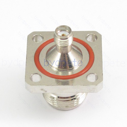 SMA female to N female jack 4 hole Square panel waterproof RF connector adapter - Picture 2 of 7
