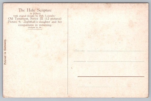 Postcard: Holy Scripture, R. Leinweber, Old Testament, Judges, Divided, Unposted - Picture 2 of 2