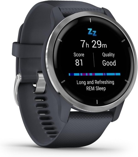 Garmin Venu 2 - GPS Fitness Smartwatch - 1.3" AMOLED Touch Display - Granite Blue