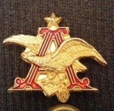 Anheuser Busch Budweiser Eagle Logo Lapel Pin Red Black Gold VTG Beer Company