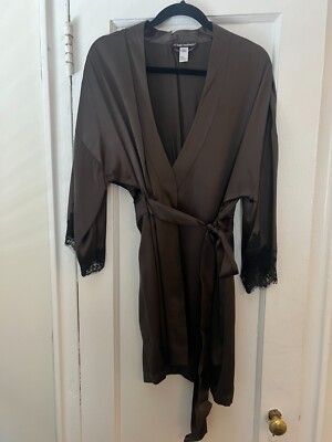 Leigh Bantivoglio Chocolate Brown Silk Robe - M | eBay Leigh Bantivoglio Chocolate Brown Silk Robe - M | eBay