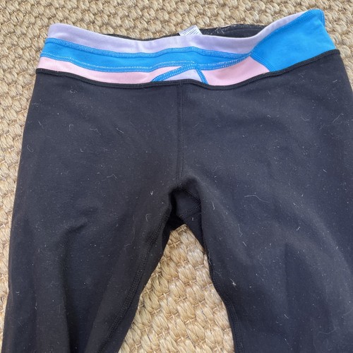 Ivivva by Lululemon Girls Leggings Size 14 With Blue Pink Waistband - Picture 2 of 5