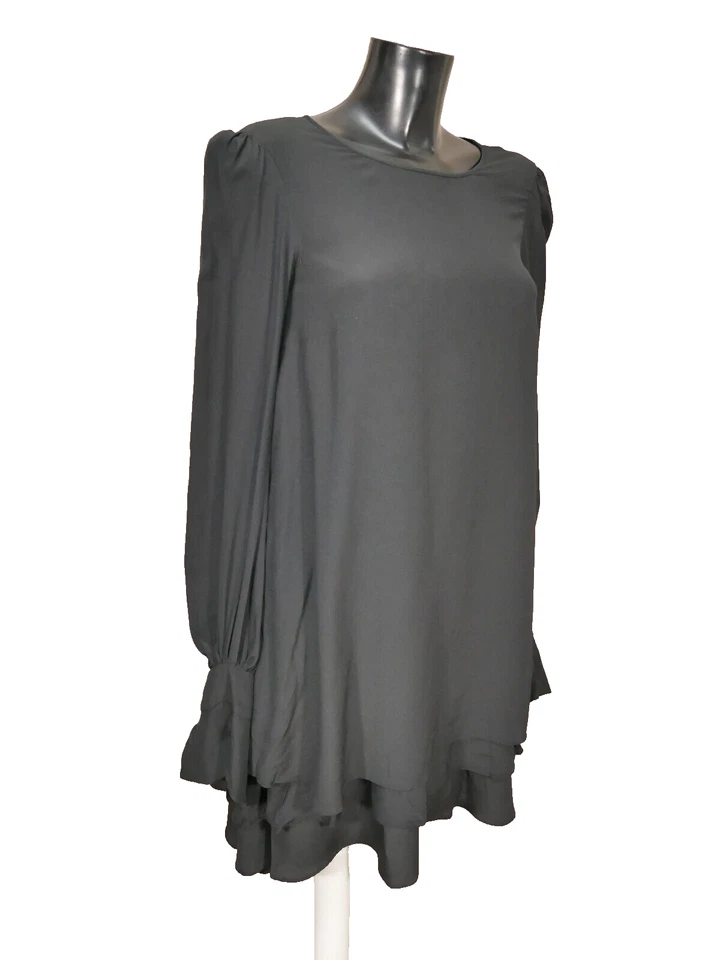 Wunderkind Damen Kleid Seide Gr 36 Schwarz Neuwertig Edel ( S 6788 ) - Bild 2 von 4