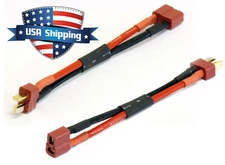6in Deans Plug (T-Connector) Extension Cable Wire for RC LiPO Battery (2Pcs)