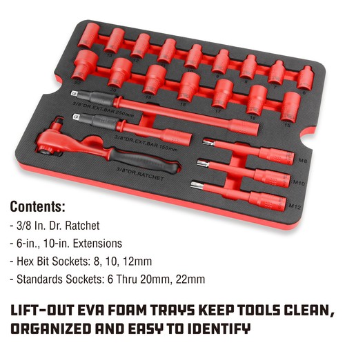 Powerbuilt 50 Pc.1000V Insulated Electricians VDE Tool Set with Case - 240259 - 第 3/10 張圖片