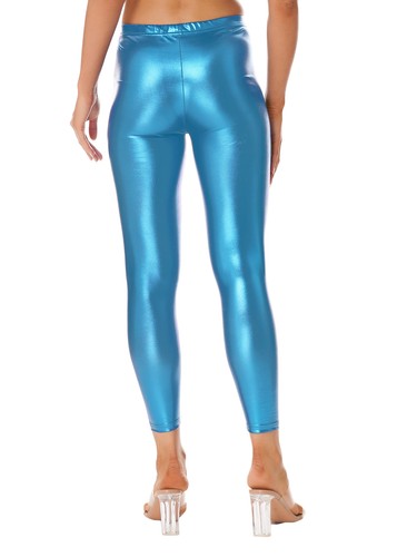 Damen Glänzende Strumpfhose Leggings Lederoptik Slim Tights Sexy Party Clubwear - Picture 55 of 76