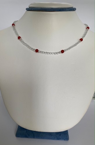 Collar de Cuentas Cornalina Facetado Cuarzo Brillante Cristal Resistencia Motivación - Imagen 2 de 5