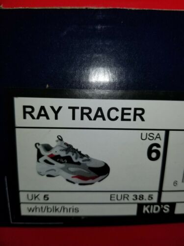 Fila Kids Ray Tracer White Black Grey Blue Size US Size 6 Youth - Picture 3 of 3
