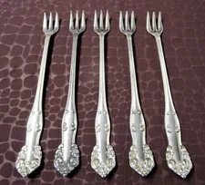 COMO 5 Shrimp Cocktail Forks Art Nouveau Rogers Silverplate 1907 No Monograms